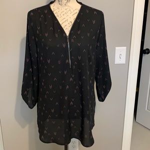 Maurices front-zip blouse size L